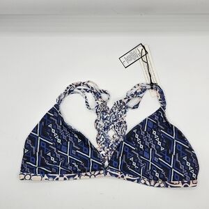 NWT Gypsy 05 swim Blue multi top only size large